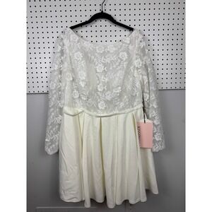 Kissprom White Lace Mini Dress 18 Coquette Bridal Bachelorette Open Back Wedding